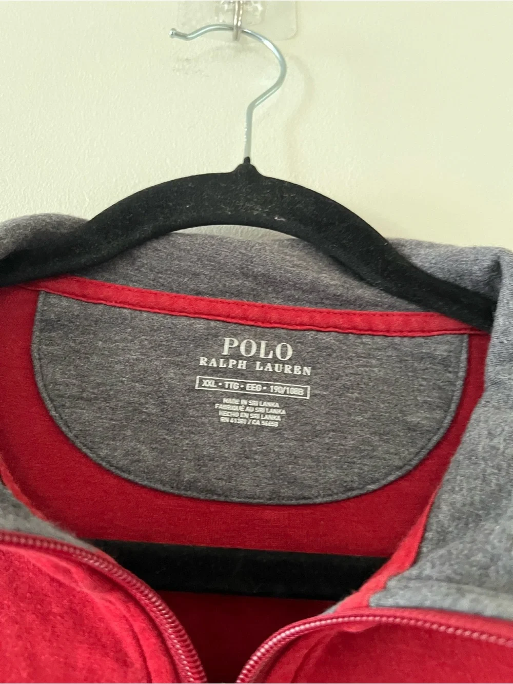 Polo Ralph Lauren Men's Red Quarter Zip Pullover XXL Little Pony Sweater Preppy